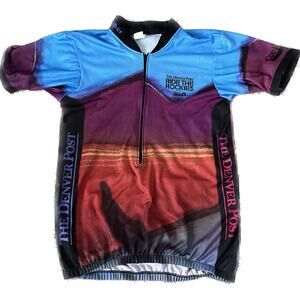 Vintage 90s Ride The Rockies Cycling Jersey Mens Large Colorado Coors USA VTG